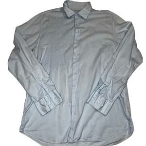 Calvin Klein Long Sleeve Button Down Shirt Mens Medium‎ Garment Dye Light Blue